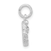 Sterling Silver Unisex Wreath Charm with Polished Textured Finish